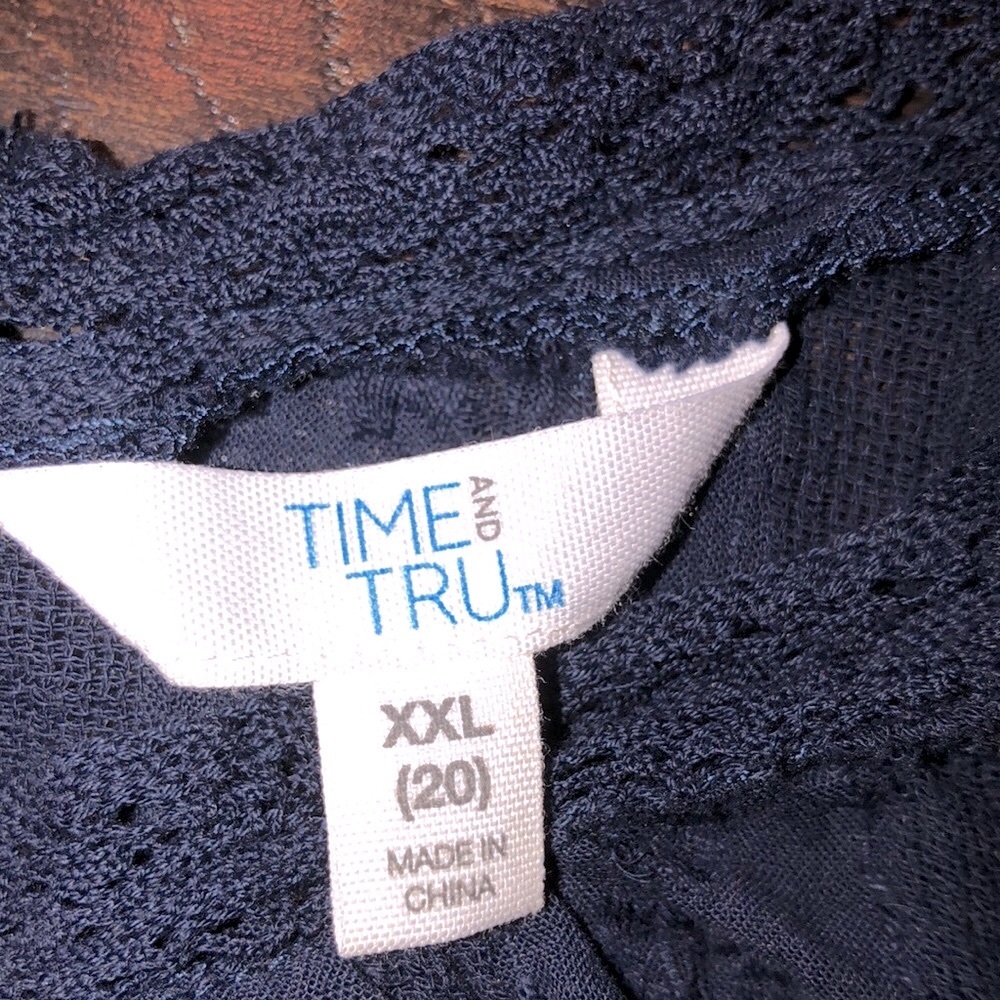 Time and Tru navy blue top size XXlarge - Picture 4 of 6
